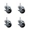 Service Caster 3 Inch Black Polyurethane Wheel Swivel 58 Inch Threaded Stem Caster Set with Brake SCC SCC-TS20S314-PPUB-BLK-TLB-58212-4 - alternate 1